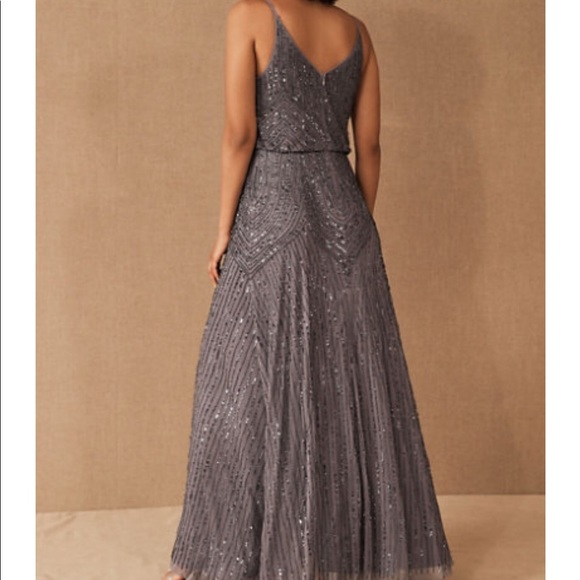 New BHLDN Fidelia 2, 4, 6, 8 Oyster Cream Allover Sequins Embellished Maxi Gown - Picture 13 of 13